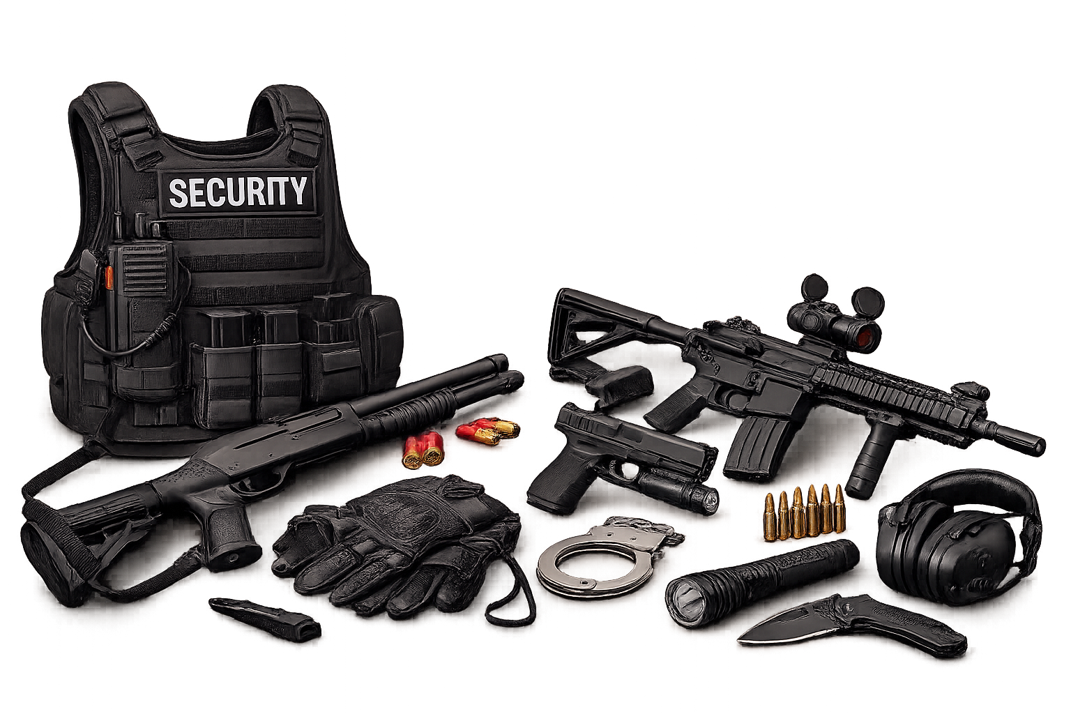 Tactical gear and equipment layout